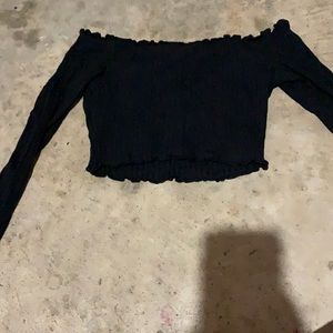 SHEIN Black long sleeve crop top